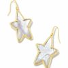 * Kendra Scott Ada Gold Star Drop Earrings In Ivory Mother-Of-Pearl | Earrings