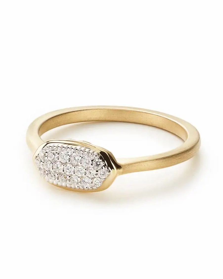 * Kendra Scott Isa Ring In Pave Diamond And 14K Yellow Gold | Rings