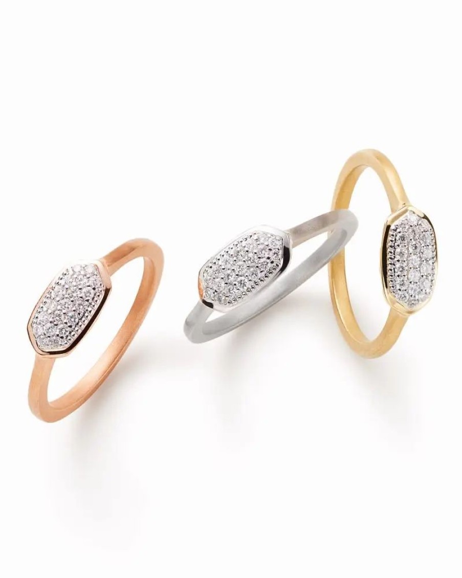 * Kendra Scott Isa Ring In Pave Diamond And 14K Yellow Gold | Rings