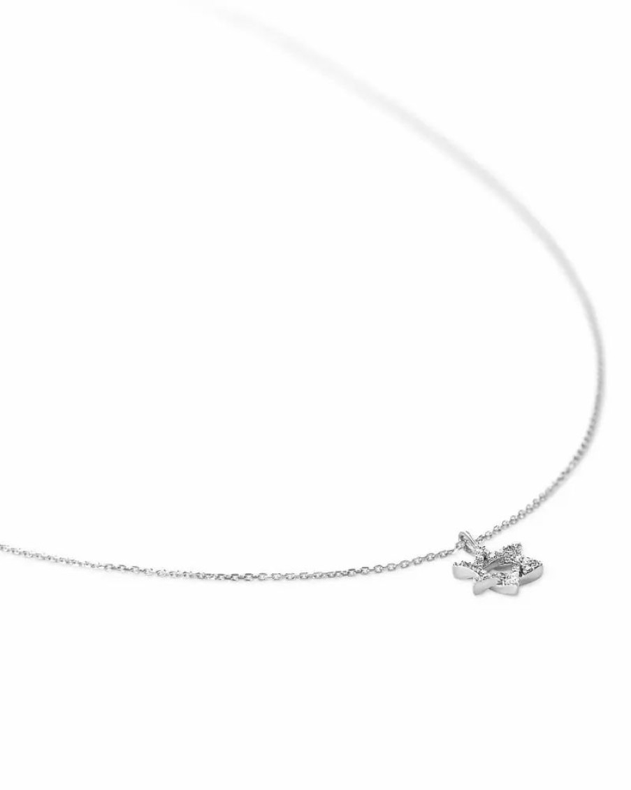 * Kendra Scott Star Of David 14K White Gold Pendant Necklace In White Diamonds | Necklaces