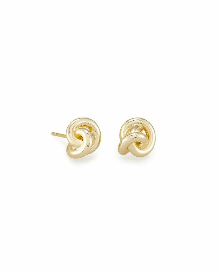 * Kendra Scott Presleigh Love Knot Stud Earrings In Gold | Earrings