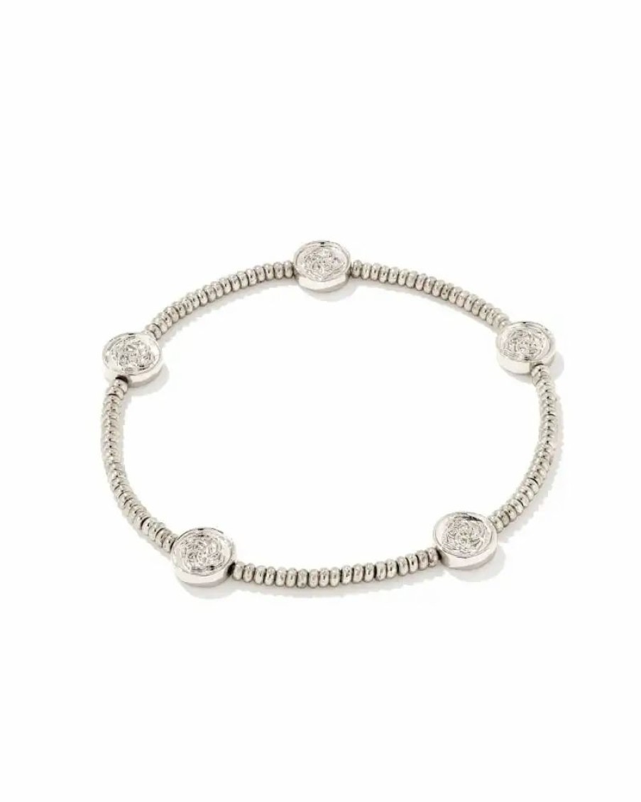 * Kendra Scott Dira Coin Stretch Bracelet In Silver | Bracelets