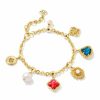 * Kendra Scott Brielle Gold Charm Bracelet In Multi Mix | Bracelets