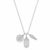 * Kendra Scott Dira Silver Convertible Coin Charm Necklace In Slate Cats Eye Glass | Necklaces