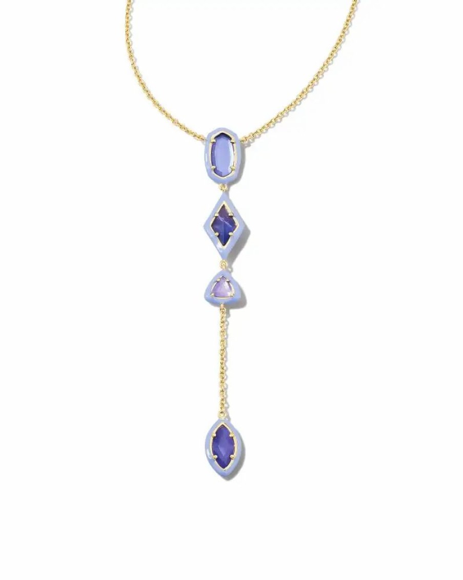 * Kendra Scott Greta Gold Y Necklace In Lavender Mix | Necklaces