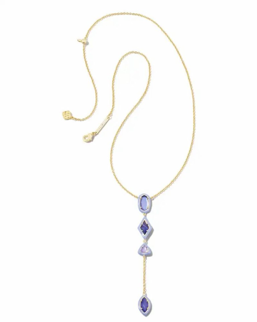 * Kendra Scott Greta Gold Y Necklace In Lavender Mix | Necklaces