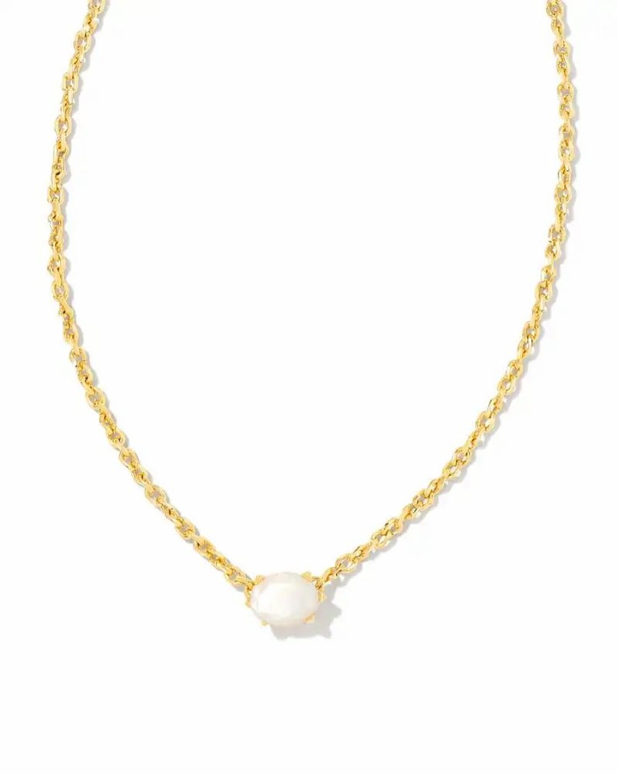 * Kendra Scott Cailin Gold Pendant Necklace In Ivory Mother-Of-Pearl | Necklaces