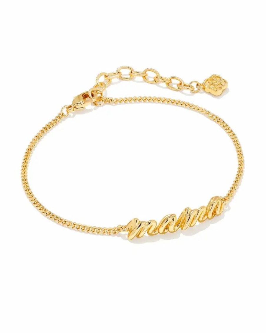 * Kendra Scott Mama Script Bracelet In Gold | Bracelets