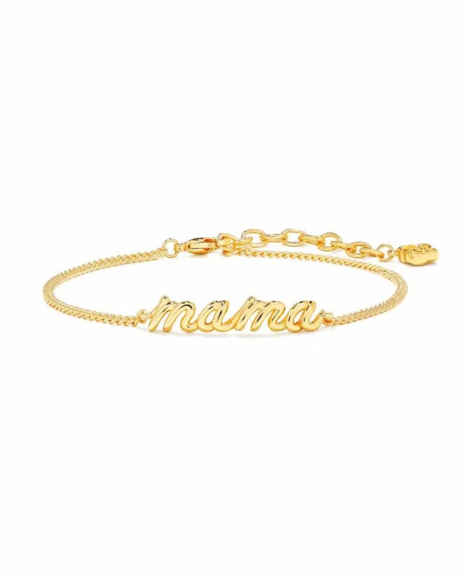 * Kendra Scott Mama Script Bracelet In Gold | Bracelets