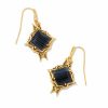 * Kendra Scott Cass Vintage Gold Drop Earrings In Black Banded Agate | Earrings