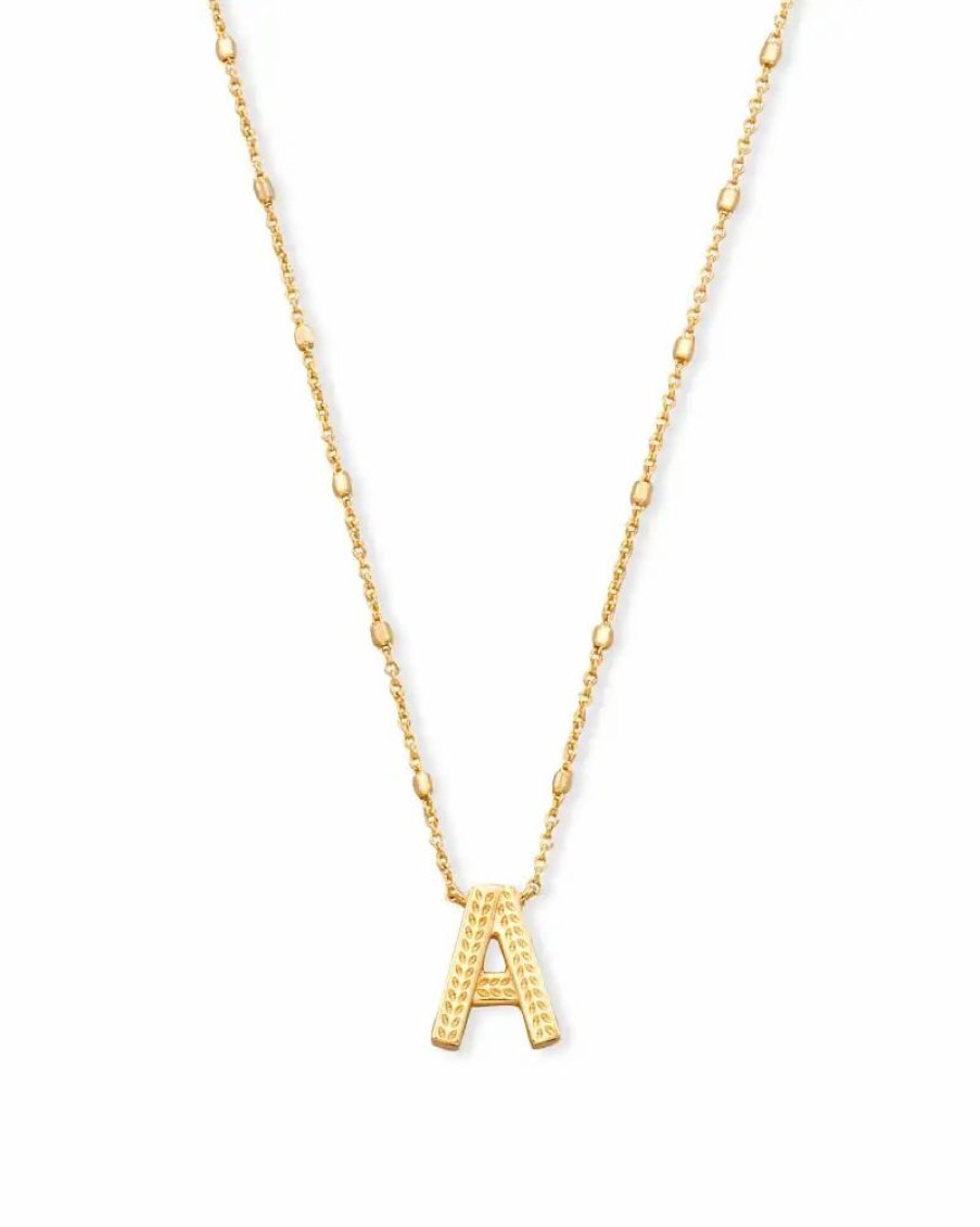 * Kendra Scott Letter A Pendant Necklace In Gold | Necklaces