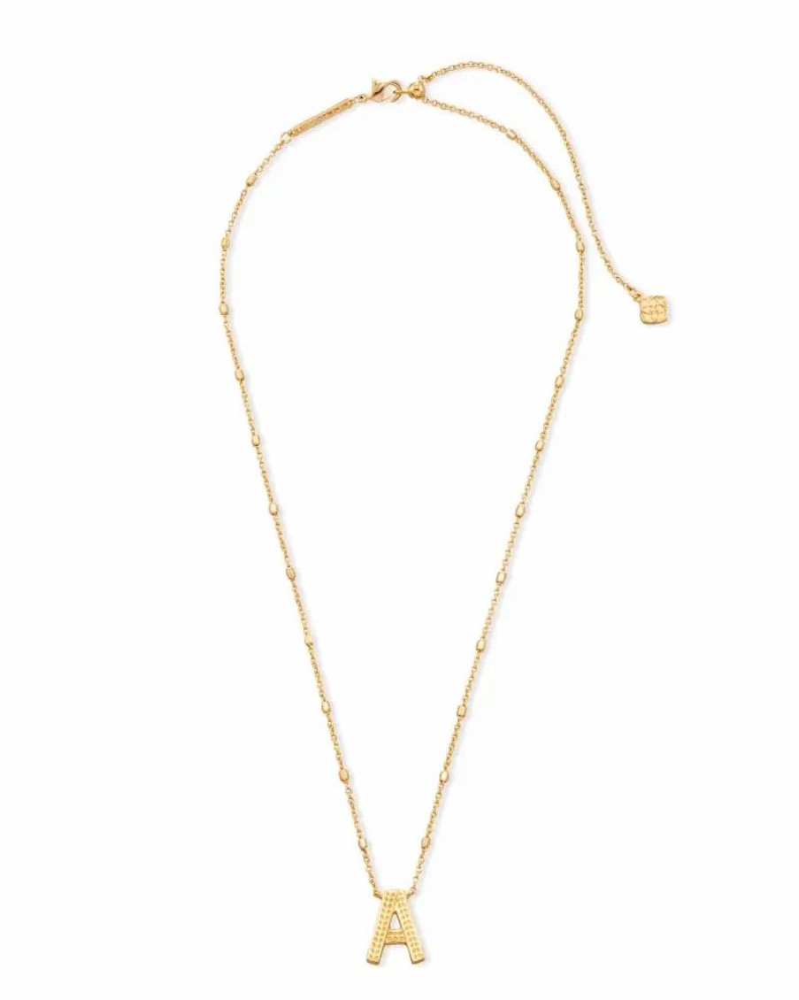 * Kendra Scott Letter A Pendant Necklace In Gold | Necklaces