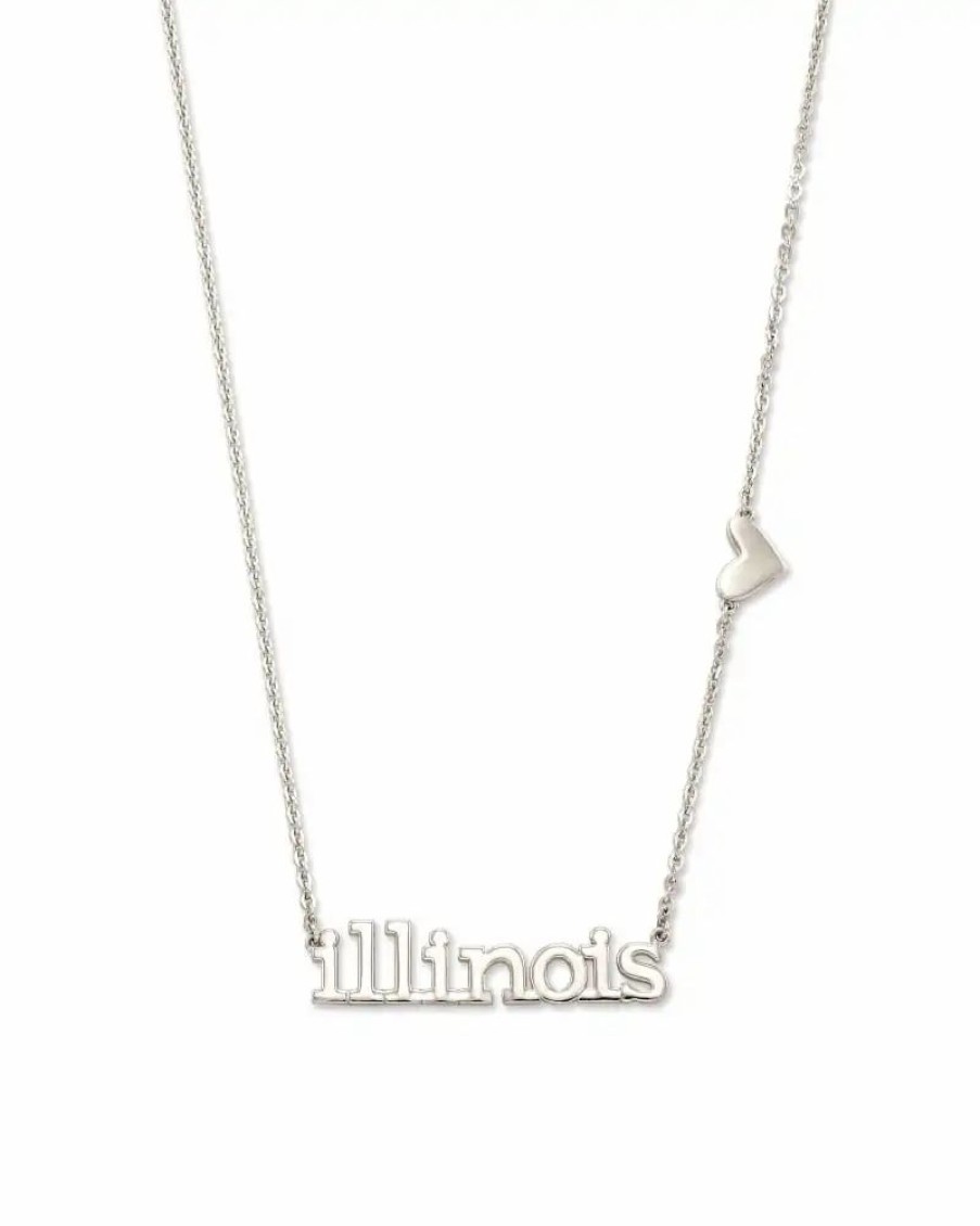 * Kendra Scott Illinois Pendant Necklace In Sterling Silver | Necklaces