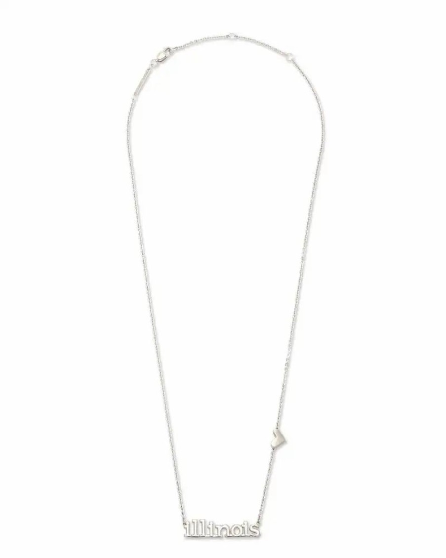 * Kendra Scott Illinois Pendant Necklace In Sterling Silver | Necklaces