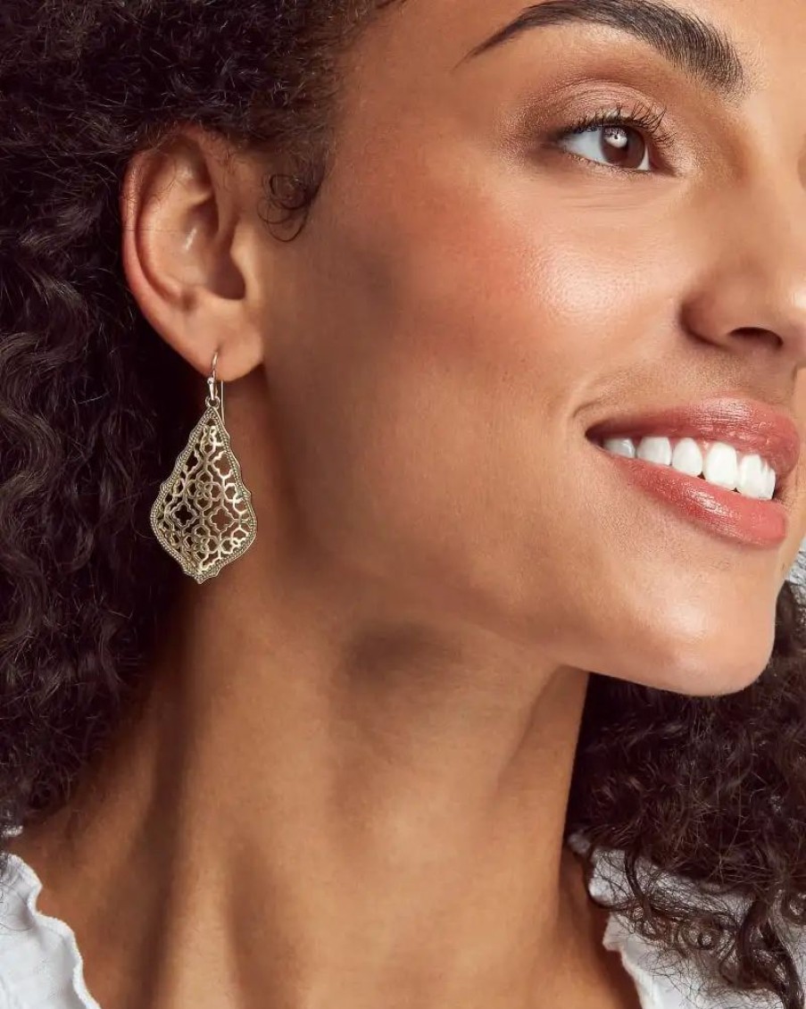 * Kendra Scott Addie Silver Drop Earrings In Silver Filigree Mix | Earrings