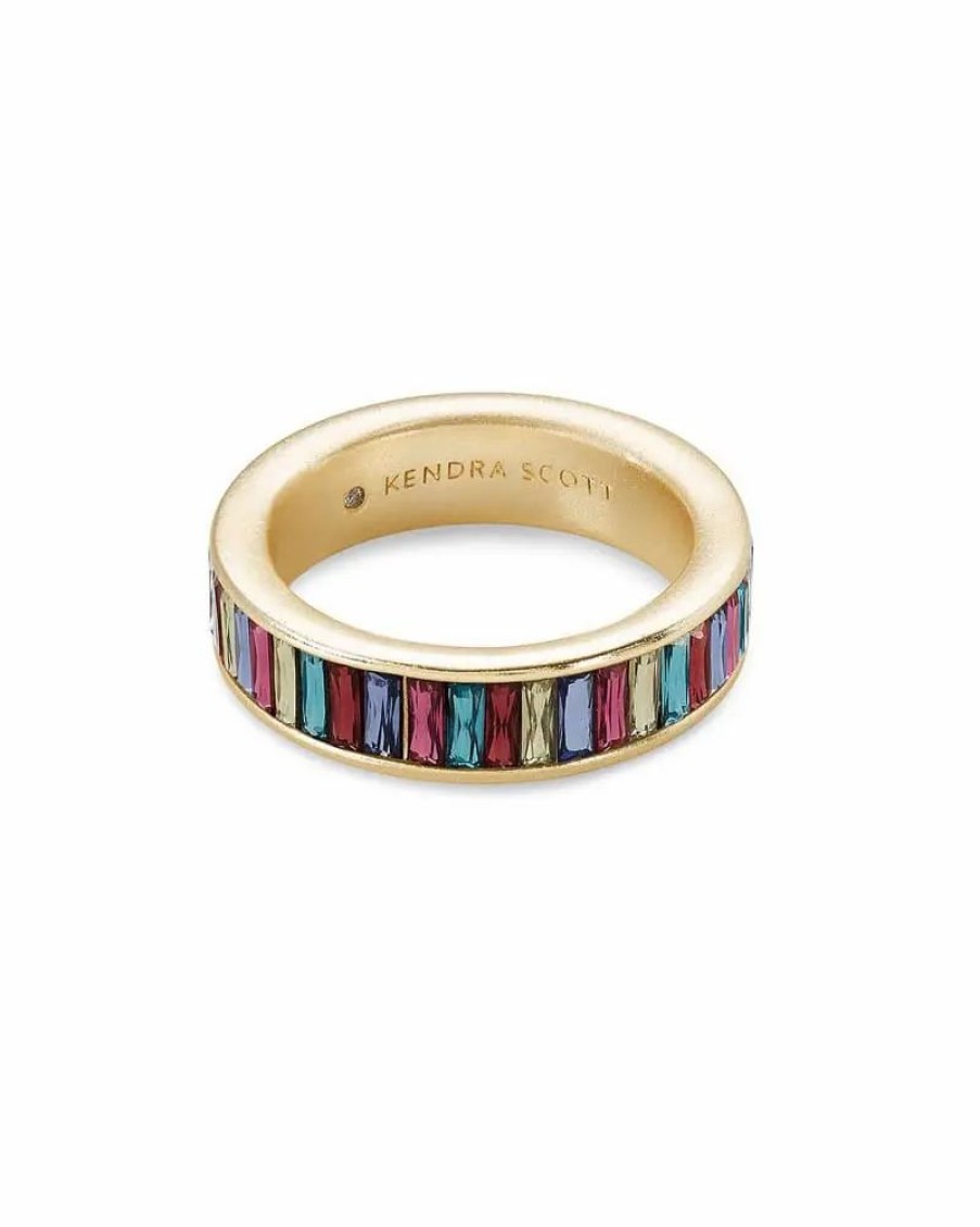 * Kendra Scott Jack Gold Band Ring In Multi Crystal | Rings