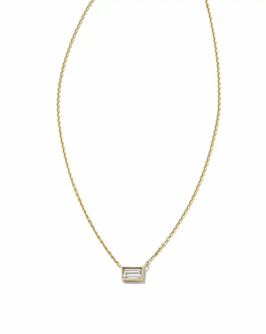 * Kendra Scott Isabella 14K Yellow Gold Pendant Necklace In White Diamond, .18Ct | Necklaces