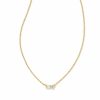 * Kendra Scott Juliette Gold Pendant Necklace In White Crystal | Necklaces