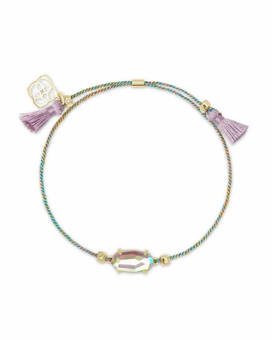 * Kendra Scott Everlyne Multicolor Cord Friendship Bracelet In Dichroic Glass | Bracelets