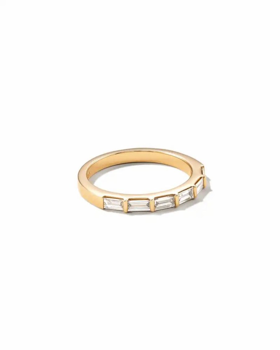 * Kendra Scott Isabella 14K Yellow Gold Half Eternity Band Ring In White Diamond | Rings