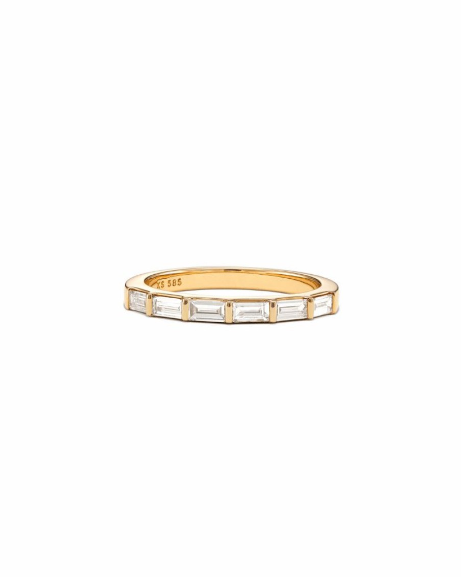 * Kendra Scott Isabella 14K Yellow Gold Half Eternity Band Ring In White Diamond | Rings