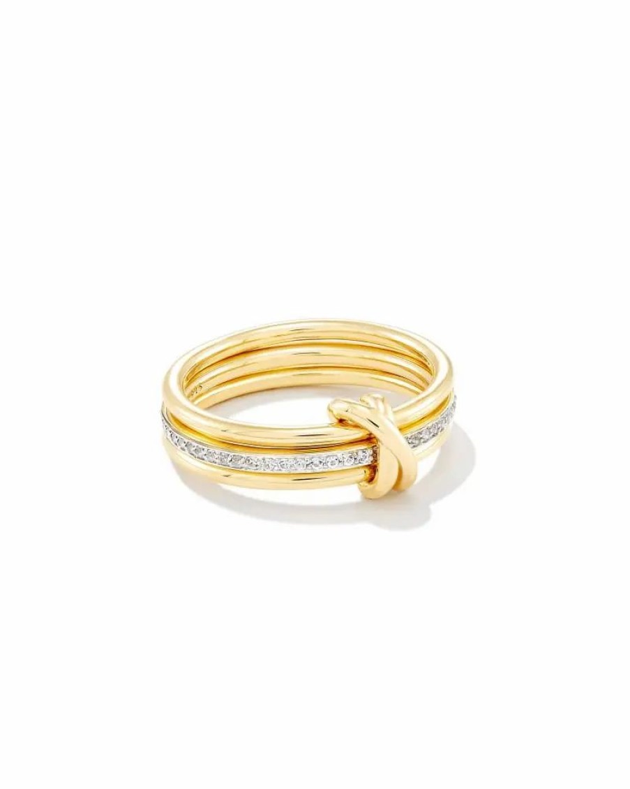 * Kendra Scott Tia 18K Gold Vermeil Band Ring In White Sapphire | Rings