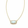 * Kendra Scott Elisa 18K Gold Vermeil Pendant Necklace In White Sterling Opal | Necklaces