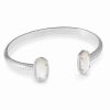 * Kendra Scott Elton Silver Cuff Bracelet In Ivory Mother-Of-Pearl | Bracelets