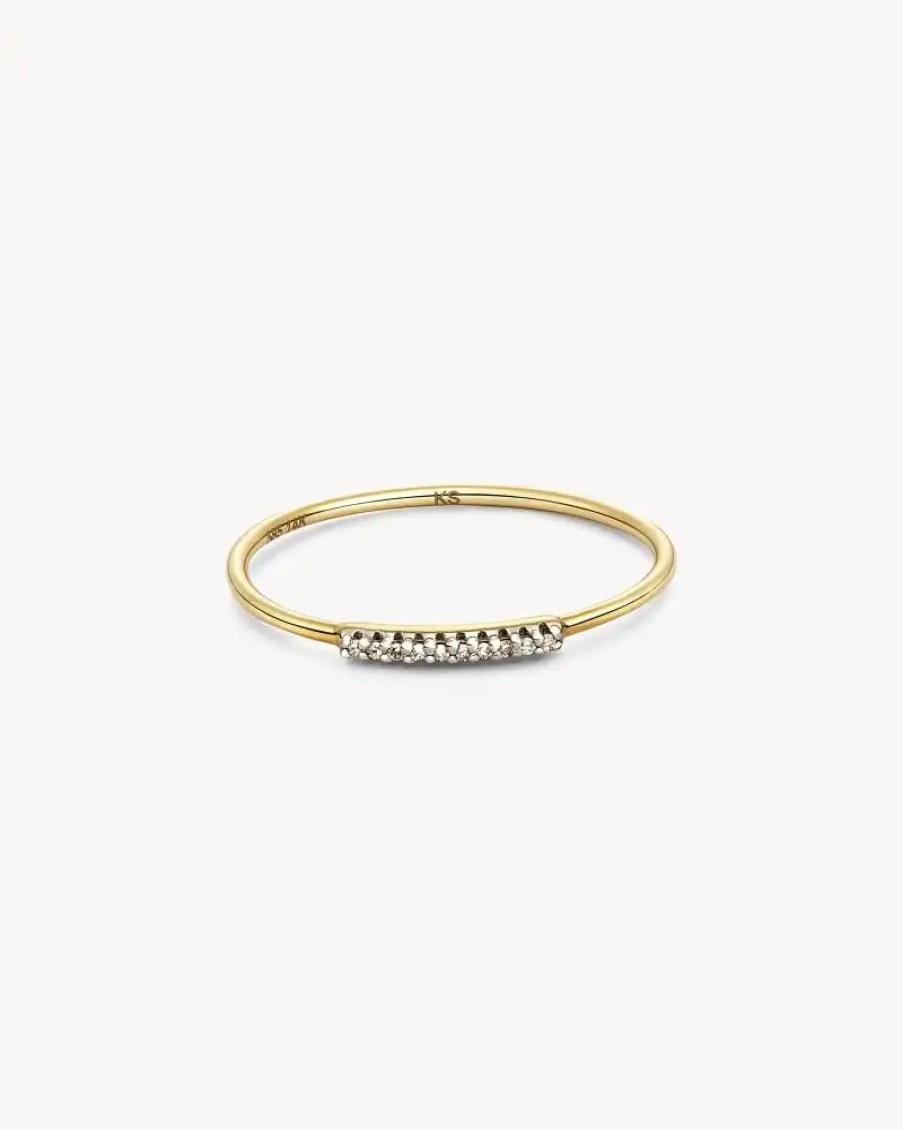 * Kendra Scott Mila 14K Yellow Gold Band Ring In White Diamond | Rings