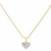 * Kendra Scott Ari Pave Heart 18K Yellow Gold Vermeil Charm Necklace In White Diamond | Necklaces