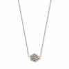 * Kendra Scott Tess Silver Pendant Necklace In Platinum Drusy | Necklaces