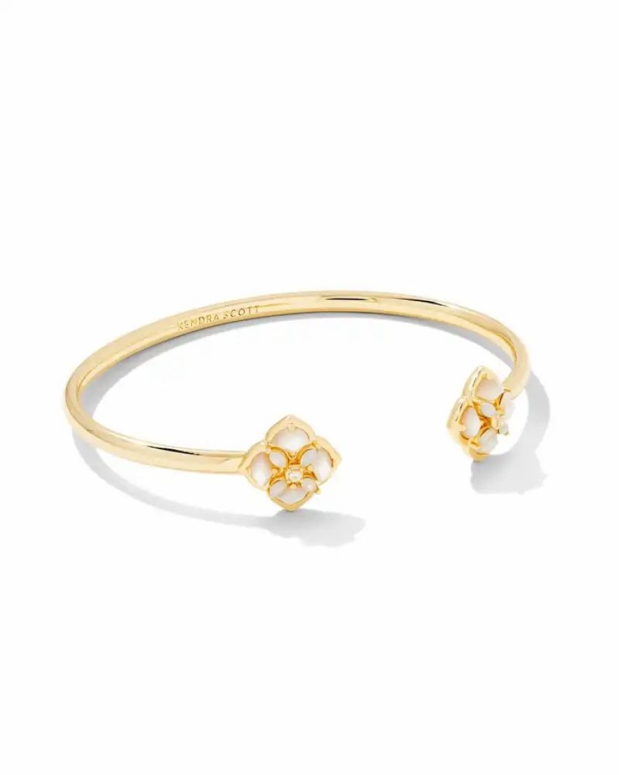 * Kendra Scott Dira Stone Gold Cuff Bracelet In Ivory Mix | Bracelets