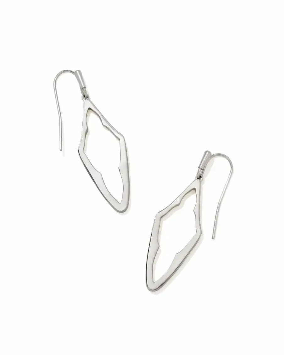 * Kendra Scott Elongated Abbie Open Frame Earrings In Silver | Earrings