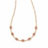 * Kendra Scott Emilie Rose Gold Strand Necklace In Sand Drusy | Necklaces