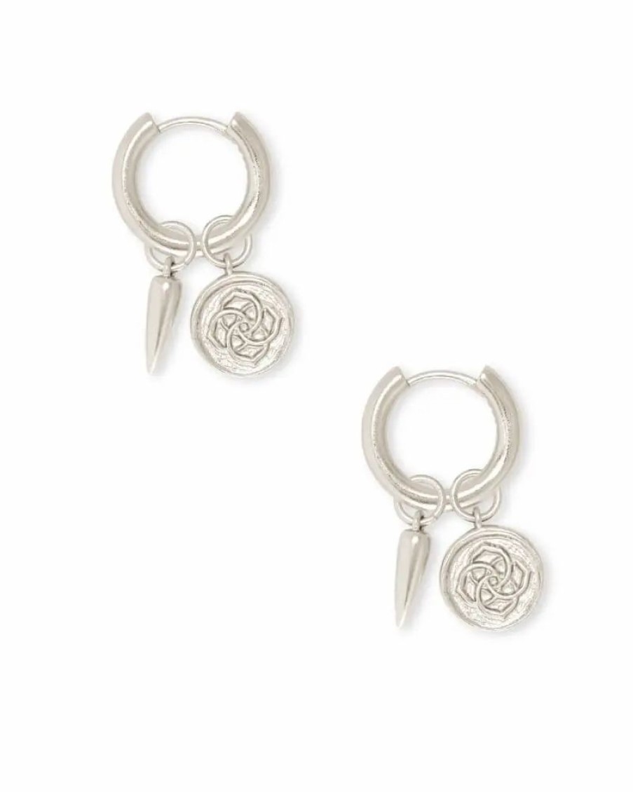 * Kendra Scott Dira Convertible Coin Huggies In Silver | Earrings