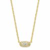 * Kendra Scott Grayson Gold Pendant Necklace In White Crystal | Necklaces