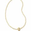 * Kendra Scott Olivia Cross Chain Convertible Necklace In Gold | Necklaces