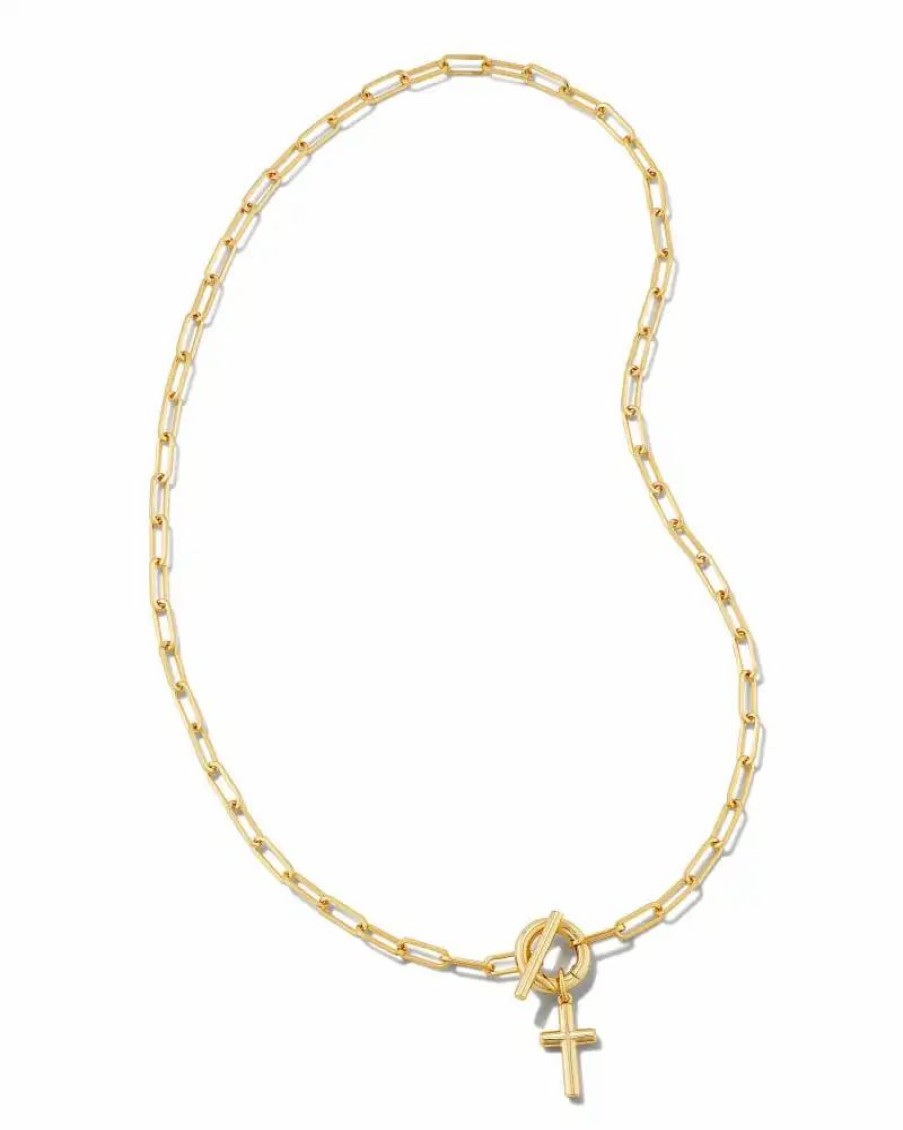 * Kendra Scott Olivia Cross Chain Convertible Necklace In Gold | Necklaces