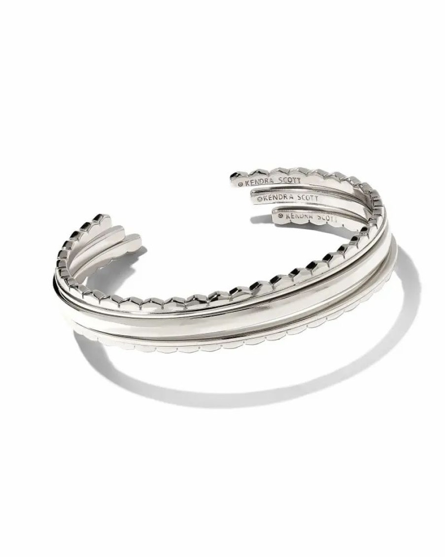 * Kendra Scott Quinn Cuff Bracelets Set Of 3 In Silver | Bracelets