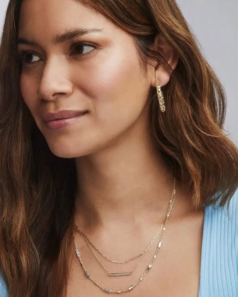 * Kendra Scott Addison Triple Strand Necklace In Rose Gold | Necklaces