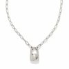 * Kendra Scott Jess Small Lock Chain Necklace In Silver | Necklaces