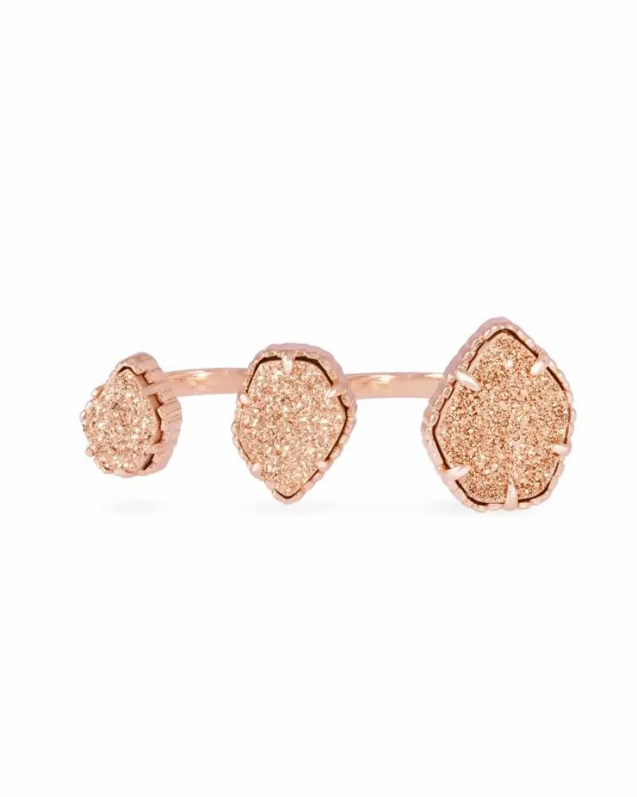 * Kendra Scott Naomi Rose Gold Double Ring In Rose Gold Drusy | Rings