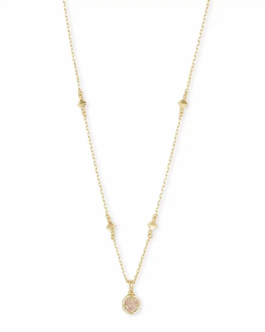 * Kendra Scott Nola Gold Pendant Necklace In Iridescent Drusy | Necklaces