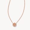 * Kendra Scott Davie Rose Gold Pendant Necklace In Rose Gold Drusy | Necklaces