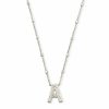 * Kendra Scott Letter A Pendant Necklace In Silver | Necklaces