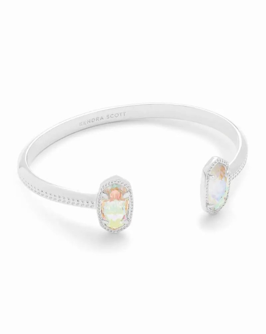 * Kendra Scott Elton Silver Cuff Bracelet In Dichroic Glass | Bracelets