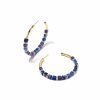 * Kendra Scott Ember Gold Hoop Earrings In Blue Lapis | Earrings