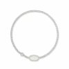 * Kendra Scott Grayson Silver Stretch Bracelet In Ivory Mother-Of-Pearl | Bracelets