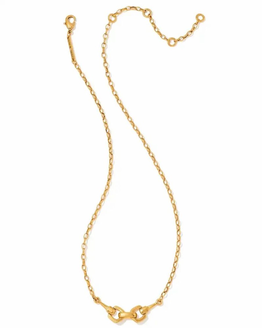 * Kendra Scott Beau Short Pendant Necklace In Vintage Gold | Necklaces