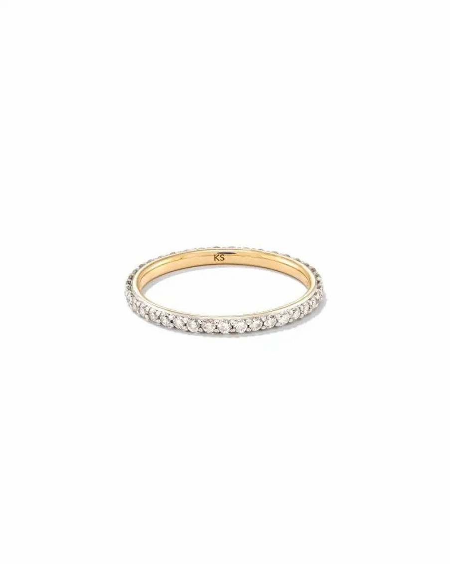 * Kendra Scott Marilyn 14K Yellow Gold Full Eternity Band Ring In White Diamond, .5Ct | Rings